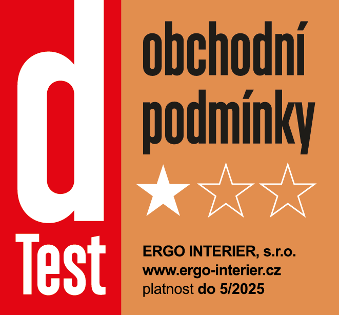 dTest obchodní podmínky štítek, jedna hvězdička Ergo Interier