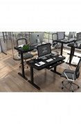 ERGO elektricky výškově nastavitelný stůl Workstation Black 140x70